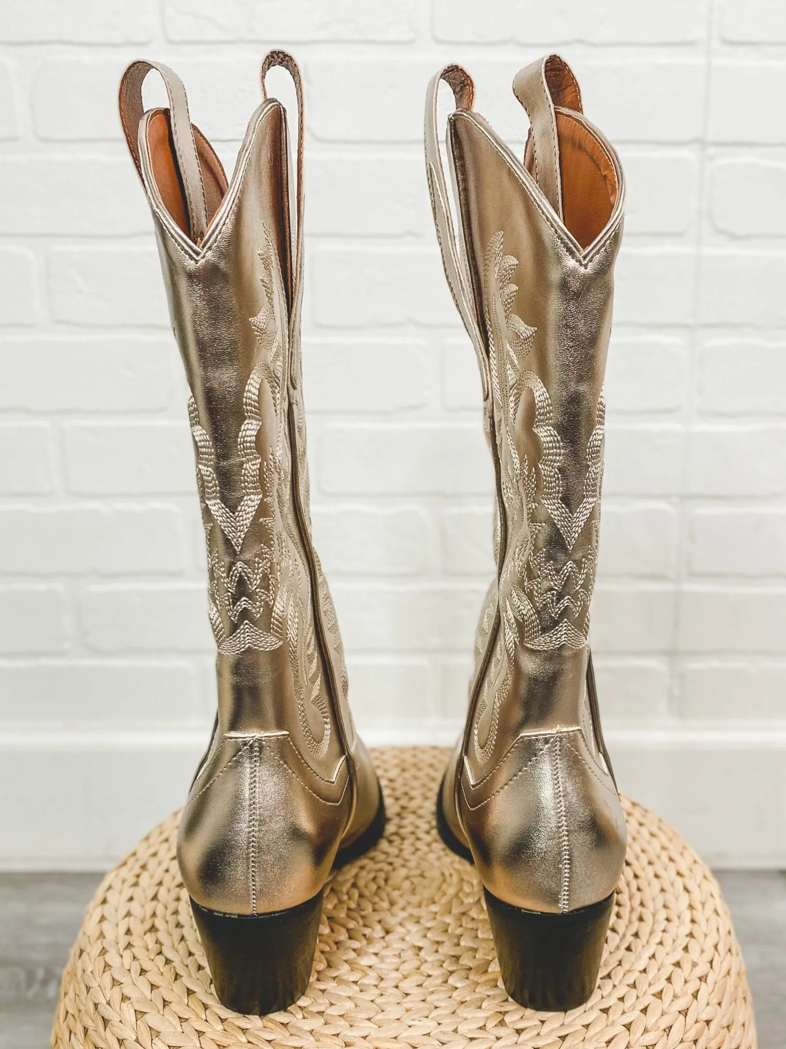Amaya classic western boot champagne