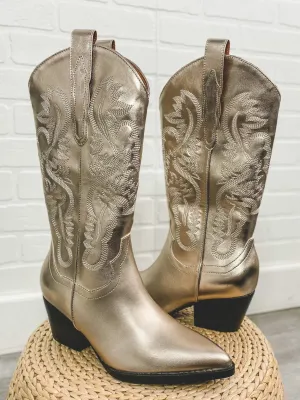 Amaya classic western boot champagne