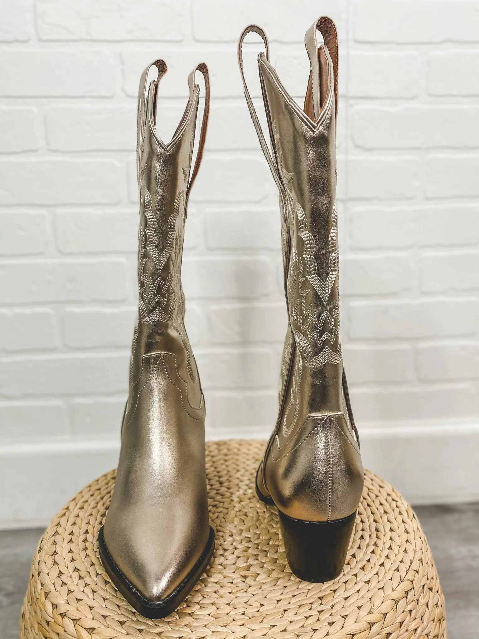 Amaya classic western boot champagne