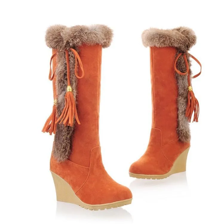Autumn And Winter Frosted  Thicken Fur Snow Boots