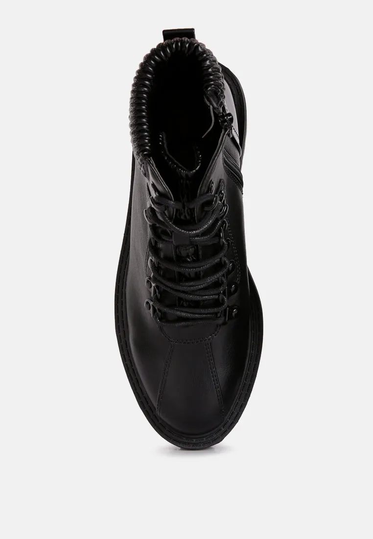 boundless faux leather ankle boots