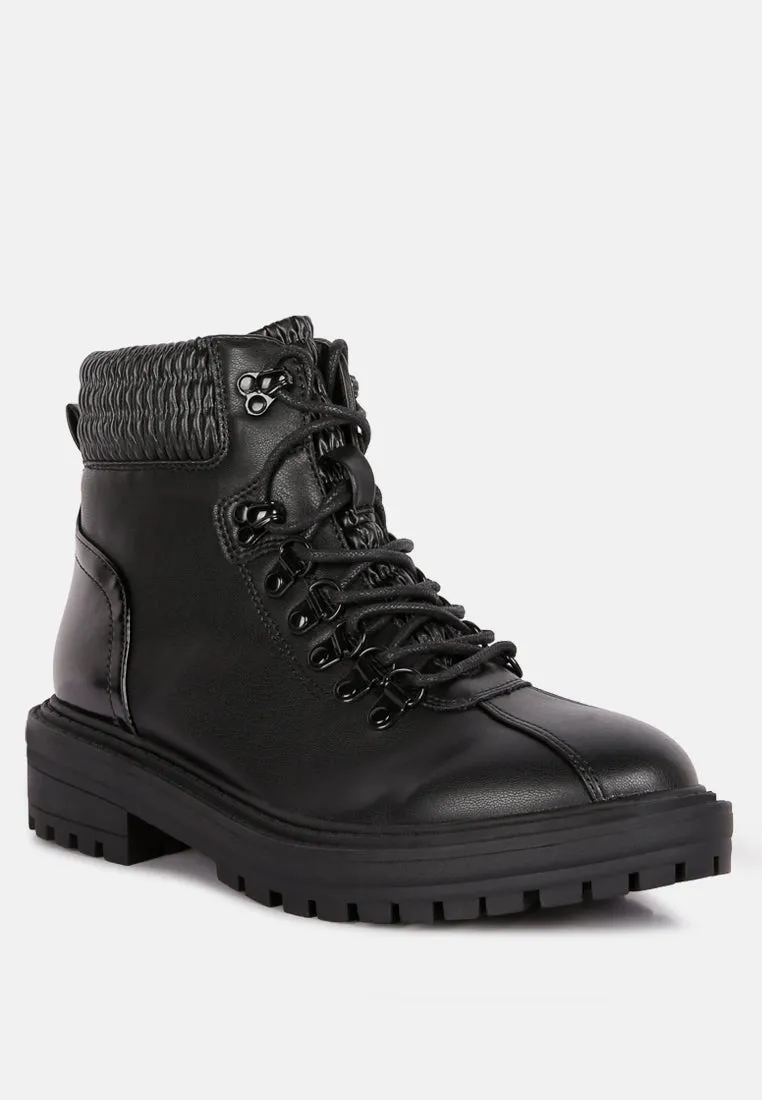 boundless faux leather ankle boots
