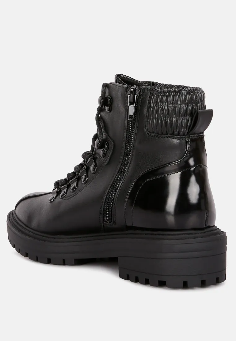 boundless faux leather ankle boots