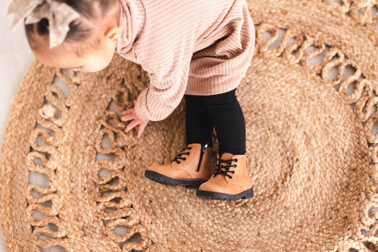Combat Boots - Tan Premium Leather (Black soles/laces)
