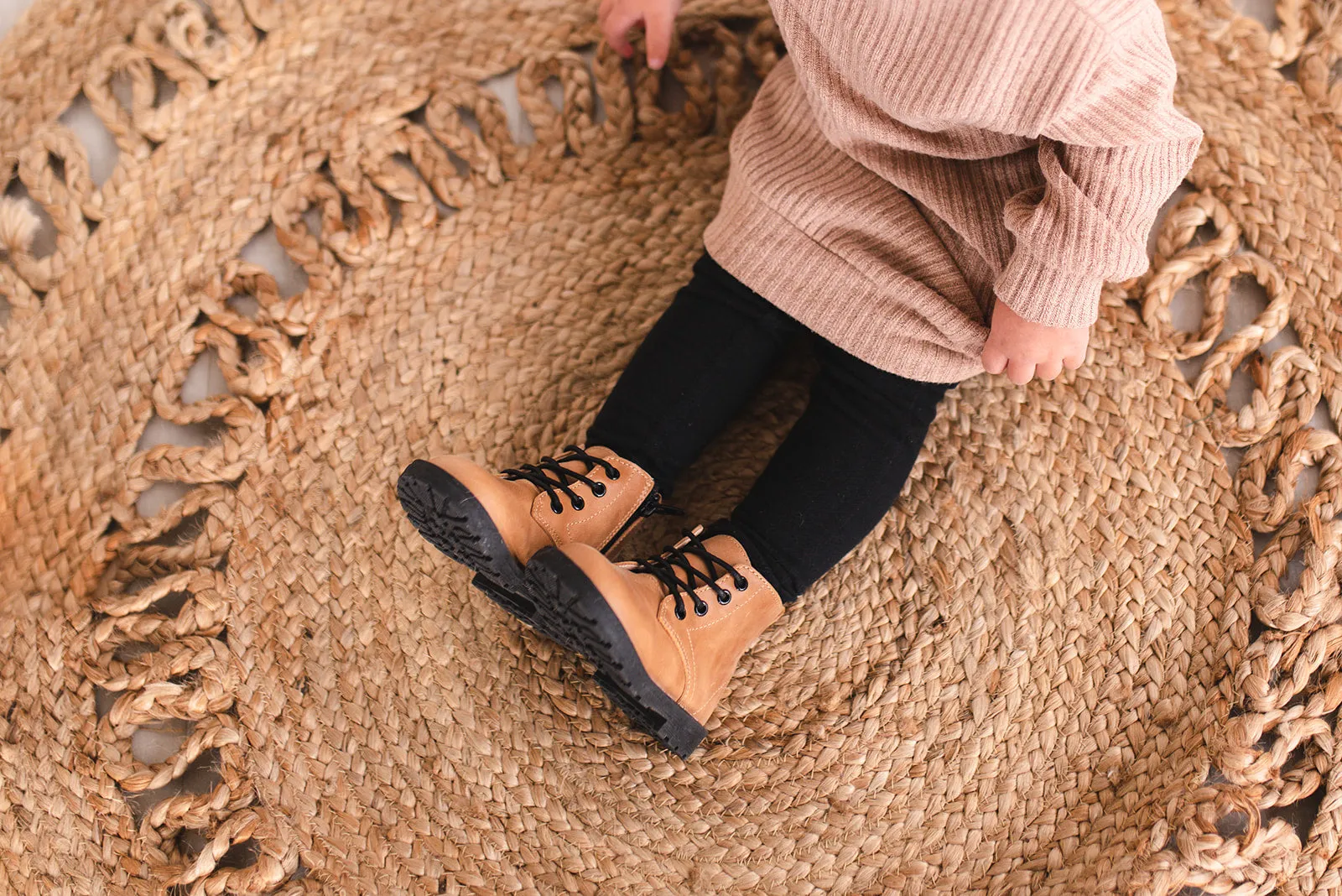 Combat Boots - Tan Premium Leather (Black soles/laces)