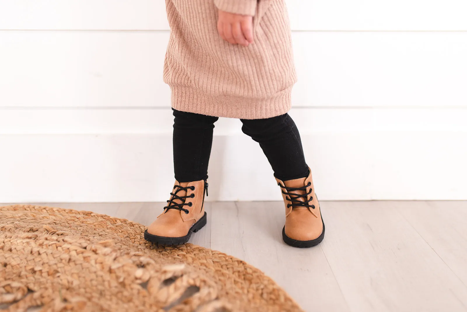 Combat Boots - Tan Premium Leather (Black soles/laces)