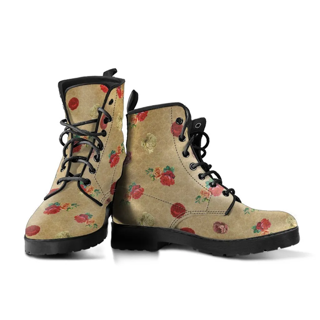 Combat Boots - Vintage Style Country | Boho Shoes, Handmade Lace Up Boots, Vegan Leather Lace Up Boots Women, Women's Boots