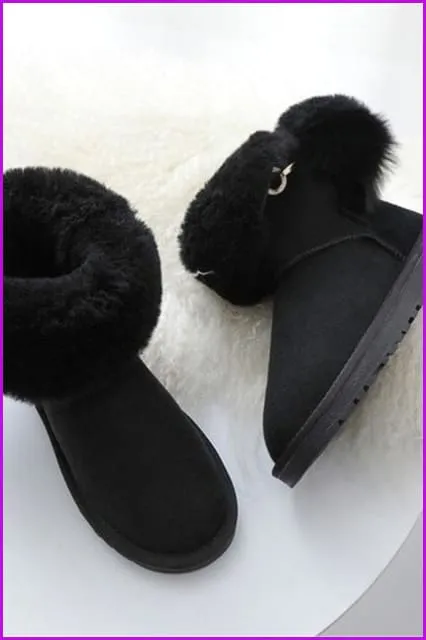 Genuine Sheepskin Leather Snow Boots DF085