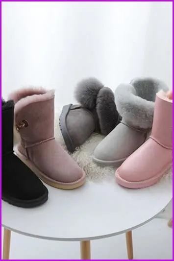 Genuine Sheepskin Leather Snow Boots DF085
