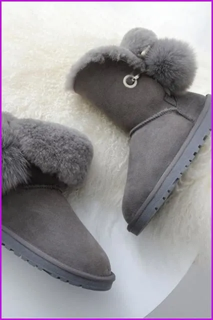 Genuine Sheepskin Leather Snow Boots DF085