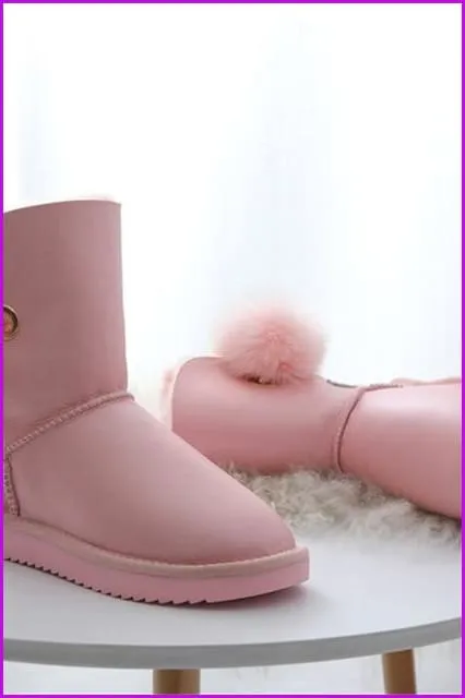 Genuine Sheepskin Leather Snow Boots DF085