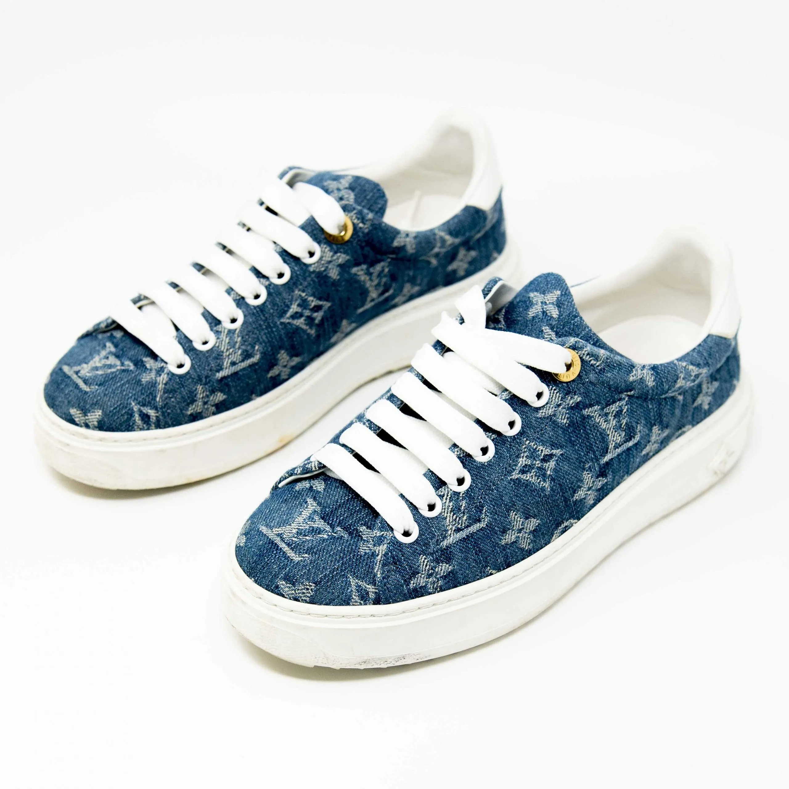 Louis Vuitton Denim Timeout Sneakers 35.5