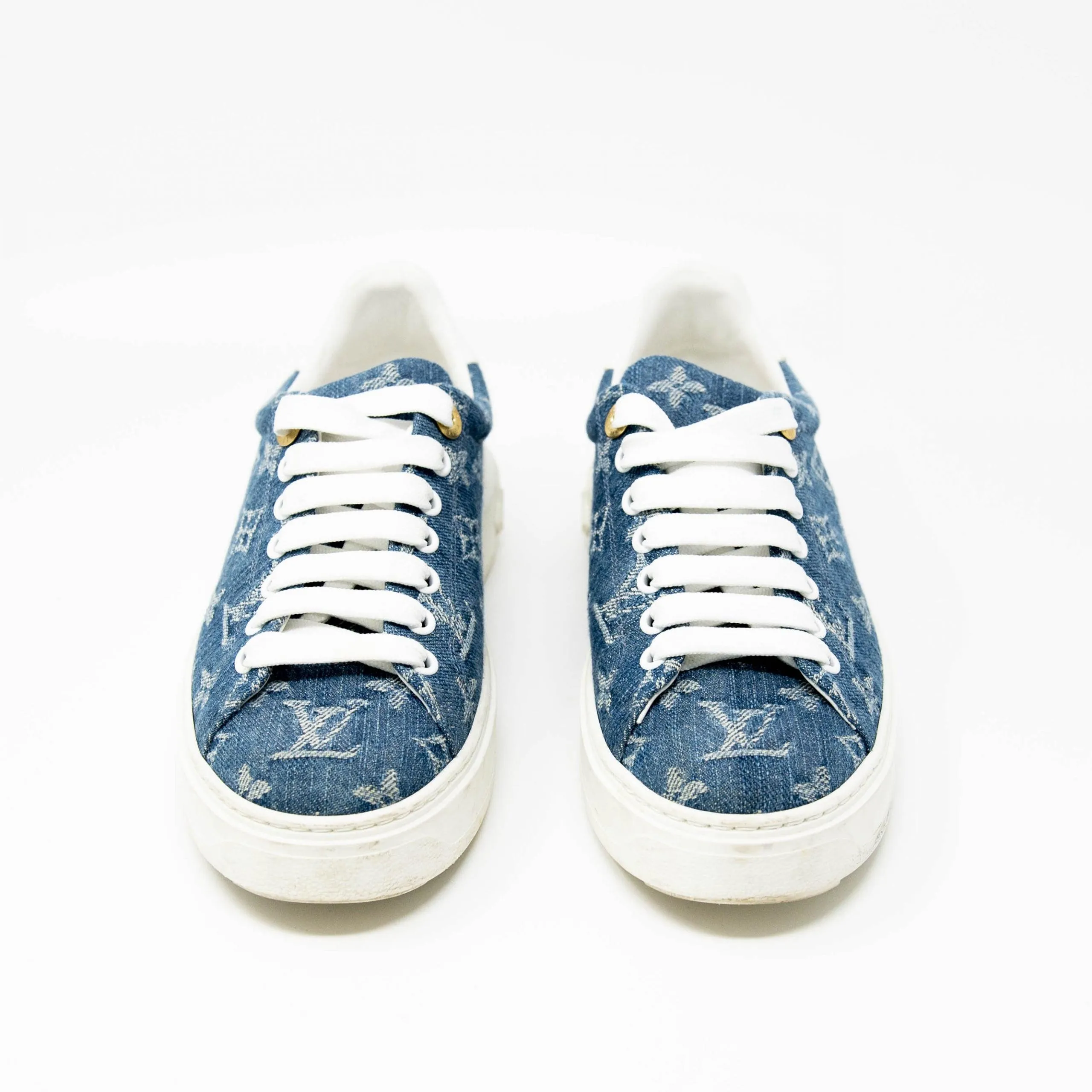 Louis Vuitton Denim Timeout Sneakers 35.5