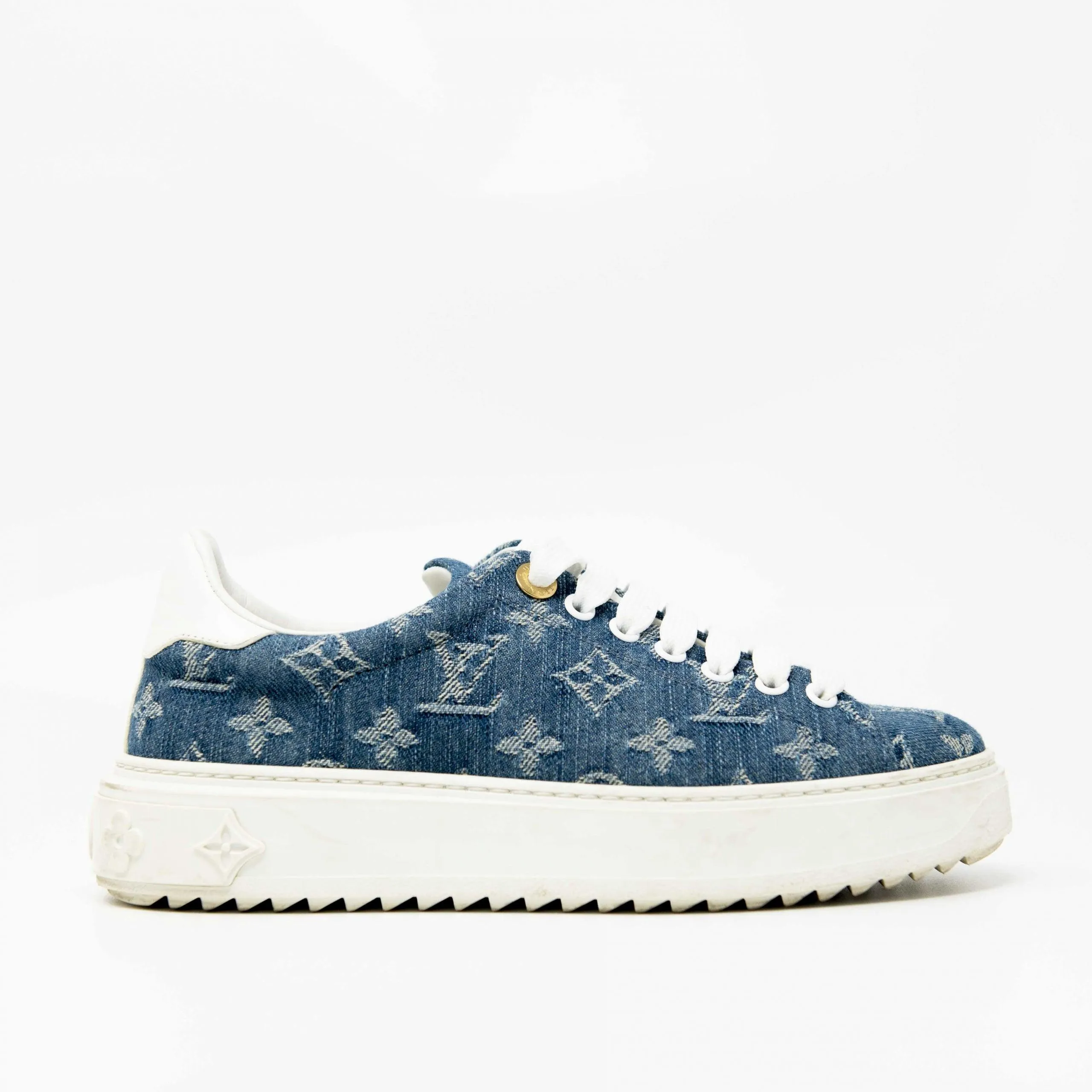 Louis Vuitton Denim Timeout Sneakers 35.5