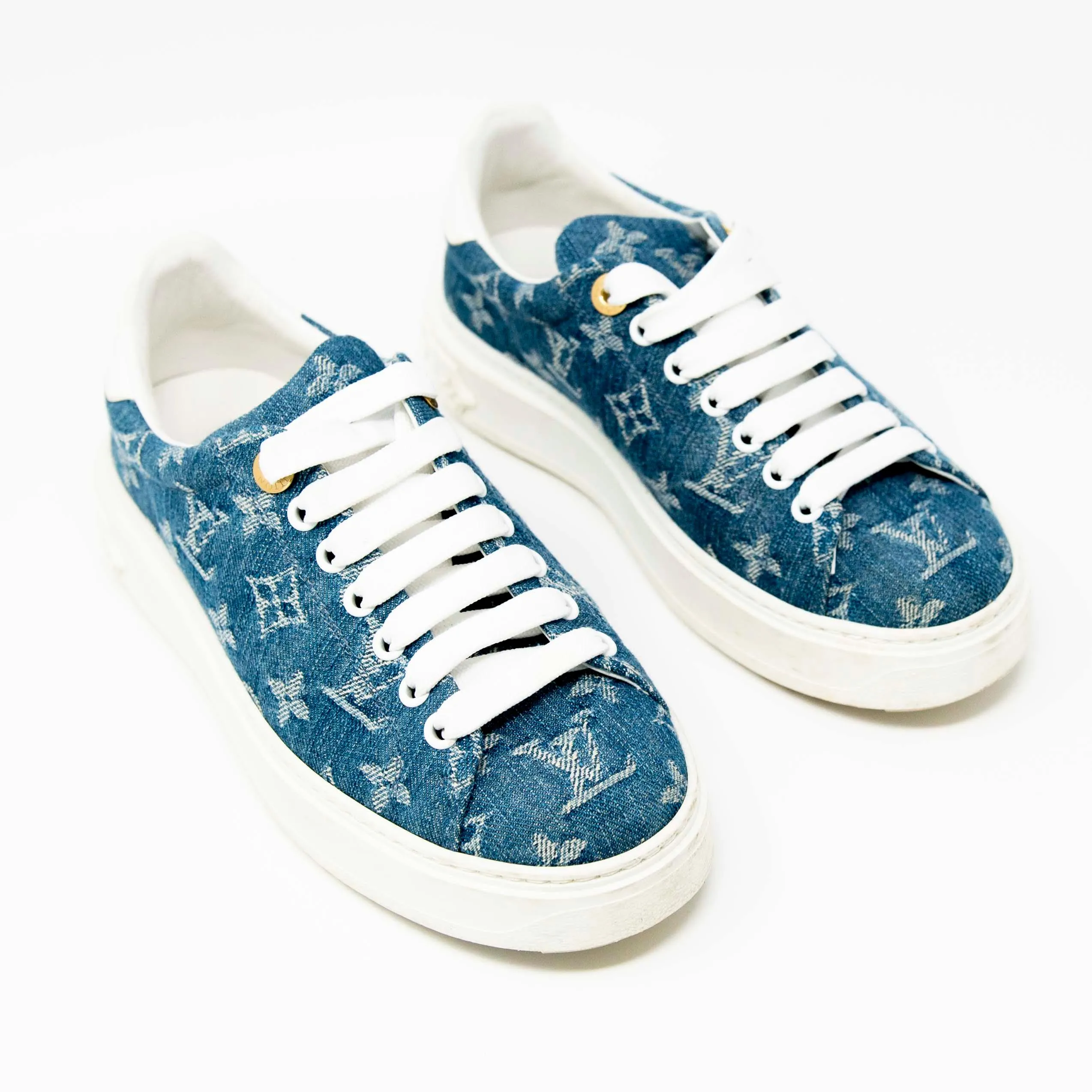 Louis Vuitton Denim Timeout Sneakers 35.5