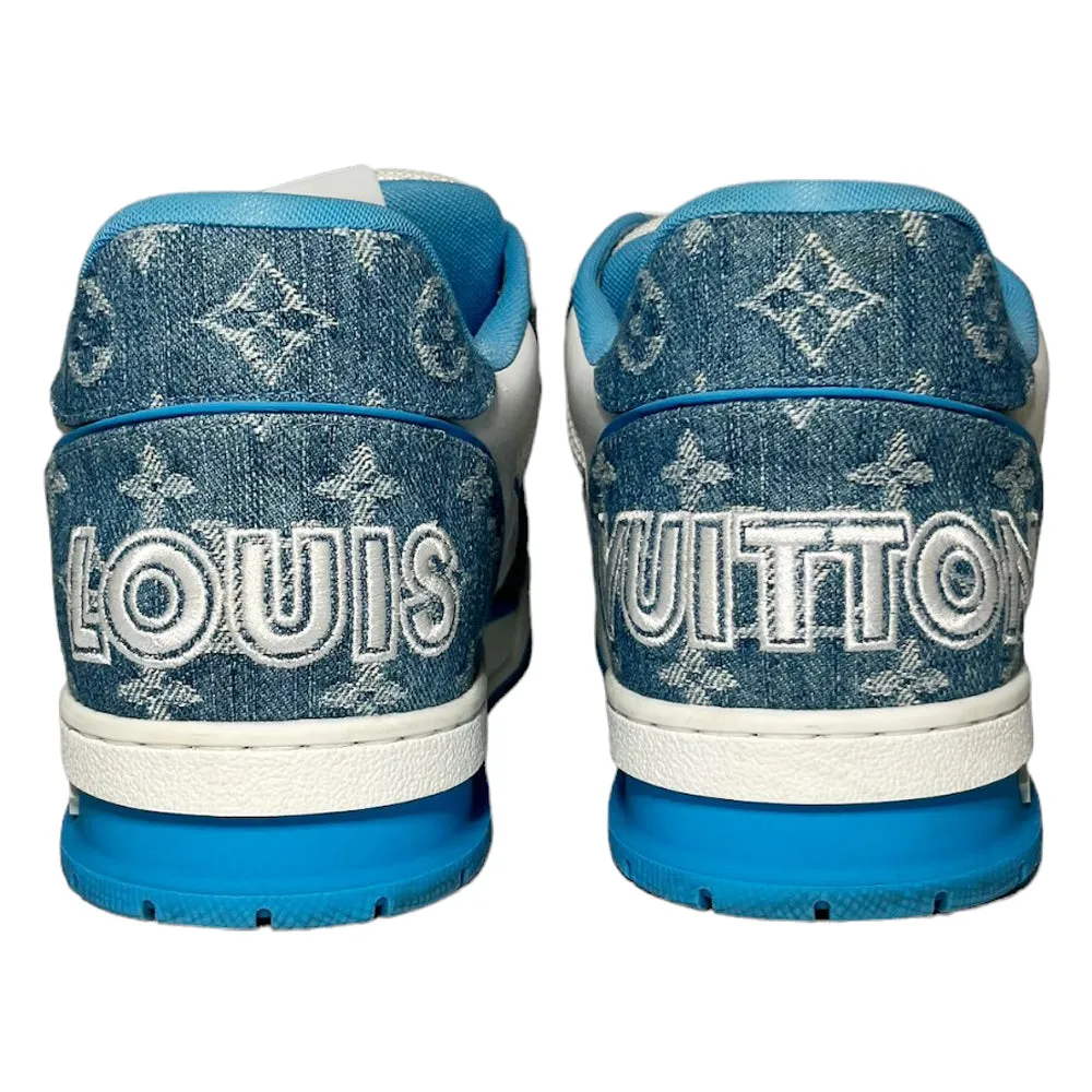 LOUIS VUITTON LV Sneakers Blue Denim Strap Trainers Size 10 UK LHQ144