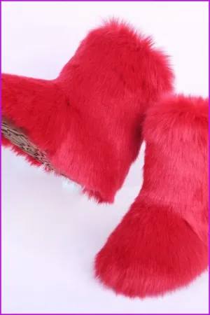 [Pre-sale] 10 Colors Faux Fur Winter Boots F193