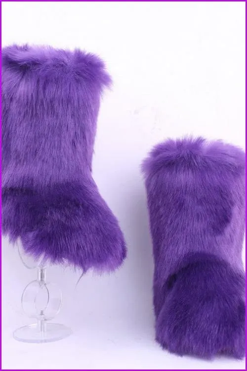 [Pre-sale] 10 Colors Faux Fur Winter Boots F193