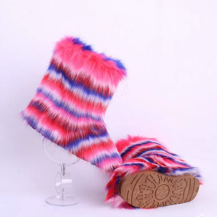 [Pre-sale] 10 Colors Faux Fur Winter Boots F193