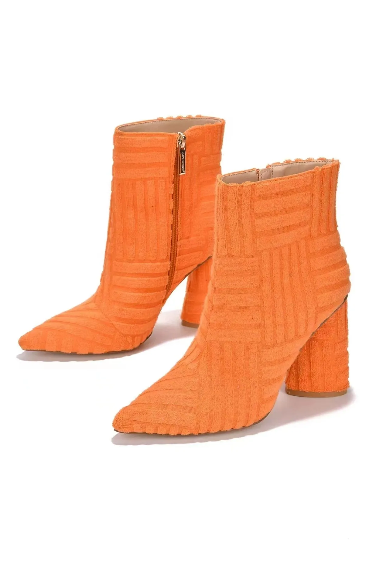 Suede Plush Pointed Toe Fur Heel Boots