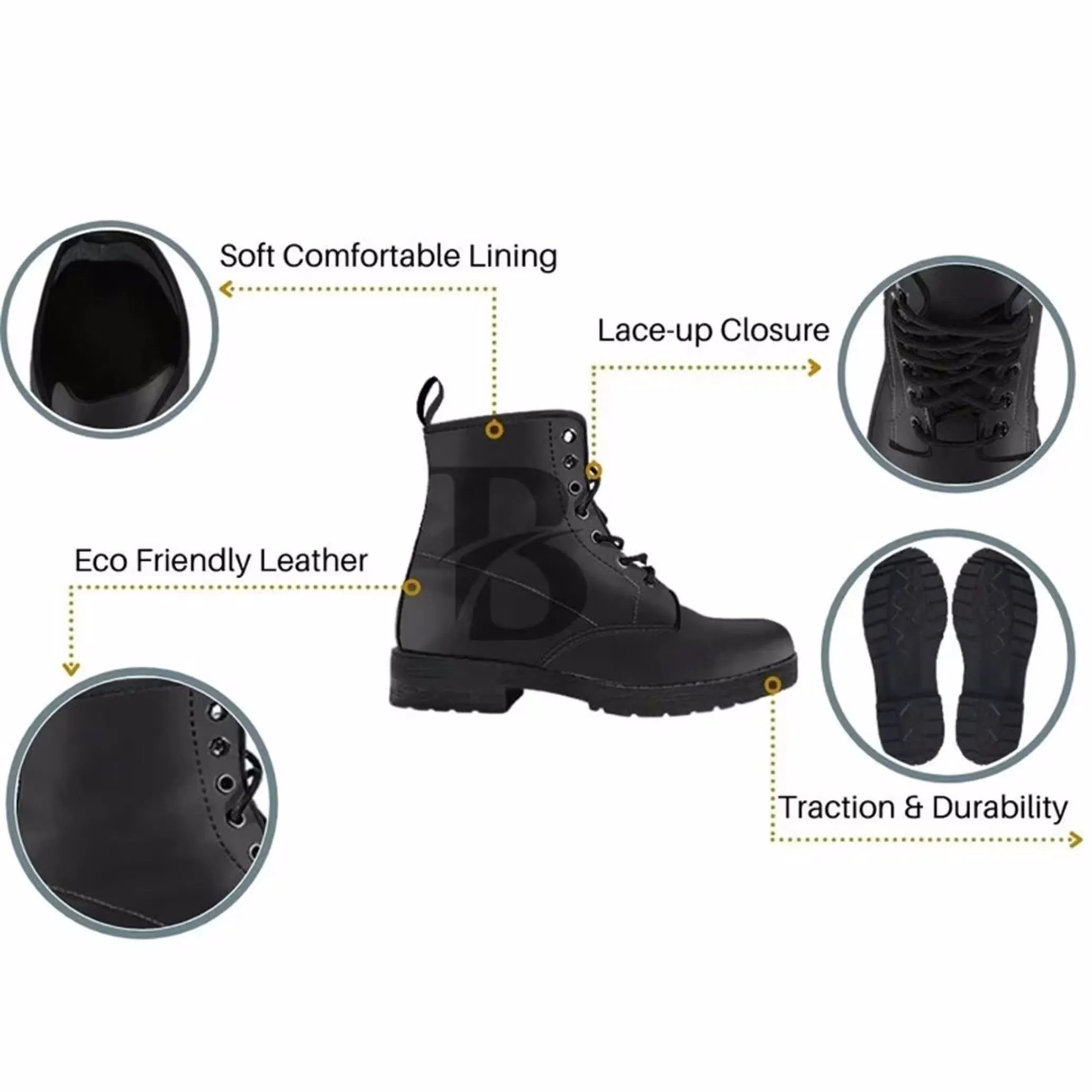 Van Gogh's Starry Nights Women's Vegan Leather Combat Boots