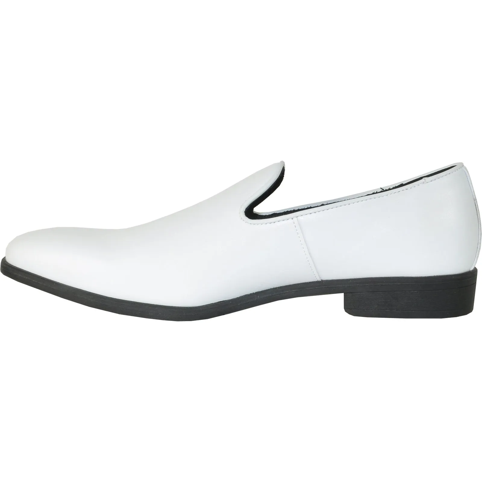 VANGELO Men Dress Shoe VALLO-3 Loafer Formal Tuxedo for Prom & Wedding White Matte - Wide Width Available - Ortholite Insole