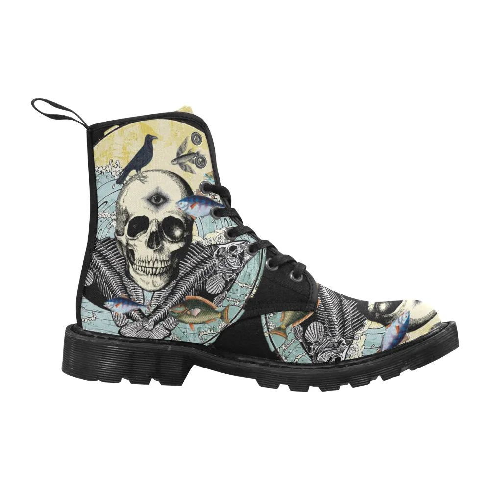 Witchcraft Unisex Combat Boots,  Witchy Boots, Boots, Witchcraft, Wicca, Custom Shoes