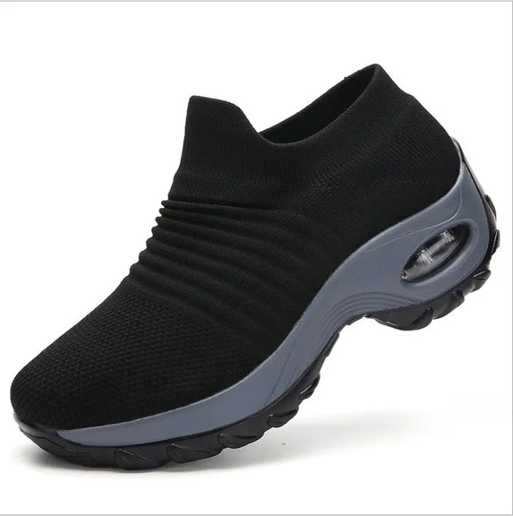 Women Slip-on Sneakers. Breathable, Mesh, Casual, Platform Shoes