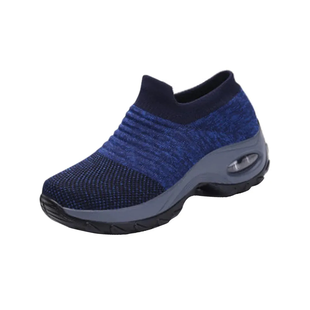 Women Slip-on Sneakers. Breathable, Mesh, Casual, Platform Shoes