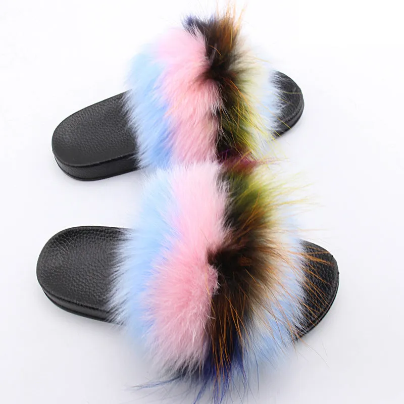 Women Summer Outdoor Beach Furry Slide
