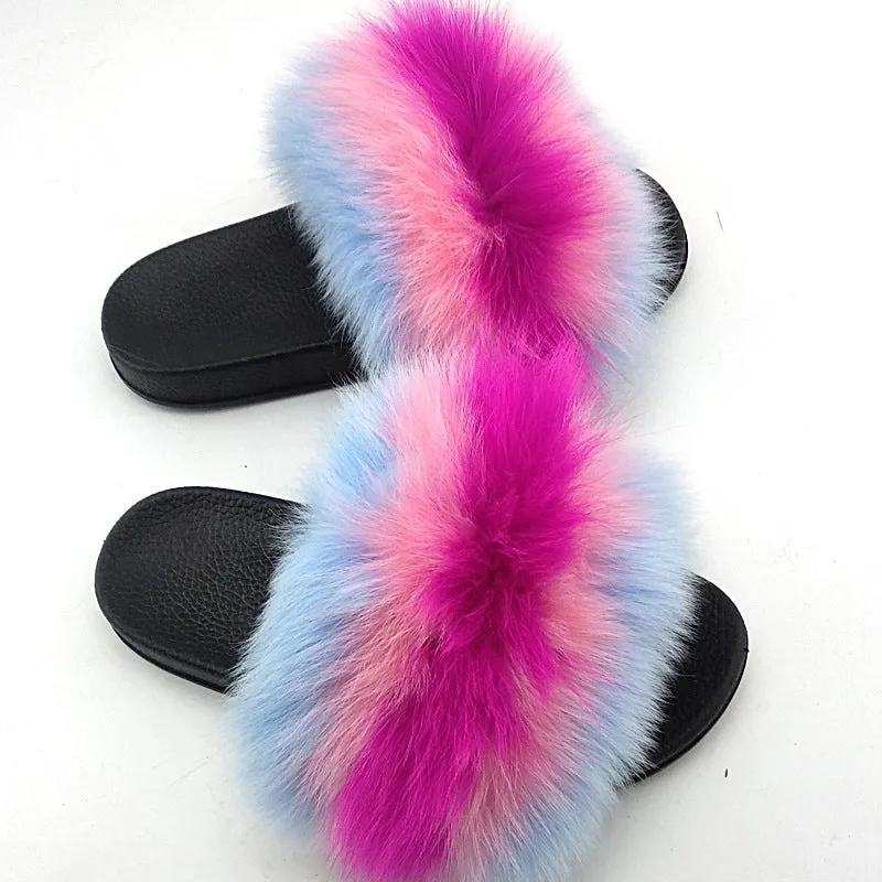Women Summer Outdoor Beach Furry Slide
