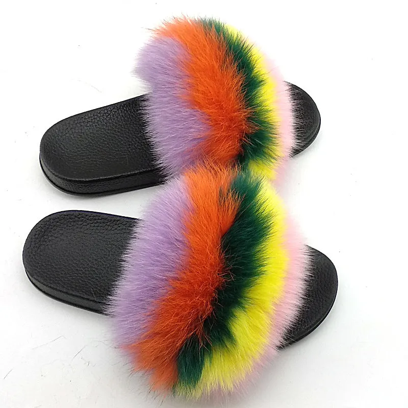 Women Summer Outdoor Beach Furry Slide