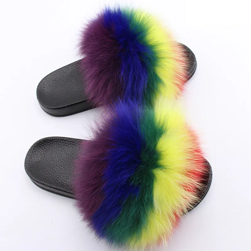 Women Summer Outdoor Beach Furry Slide