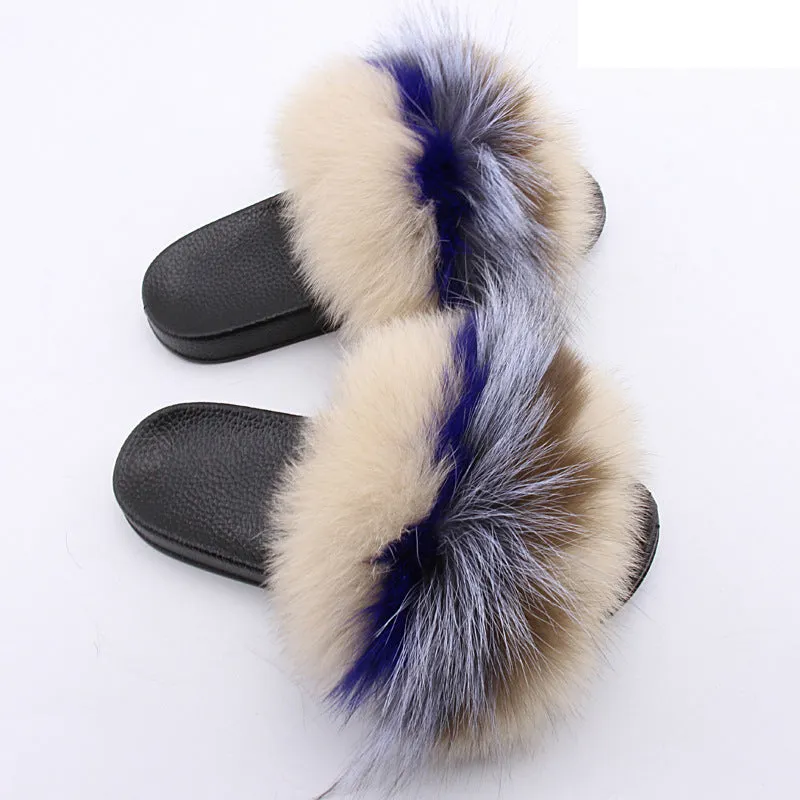 Women Summer Outdoor Beach Furry Slide