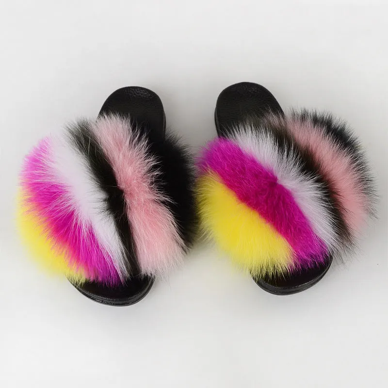 Women Summer Outdoor Beach Furry Slide